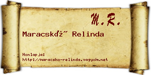 Maracskó Relinda névjegykártya